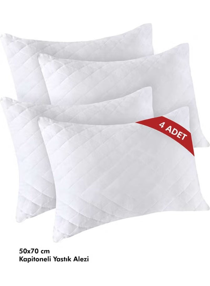 4-Piece Quilted Pillow - White - Image 1